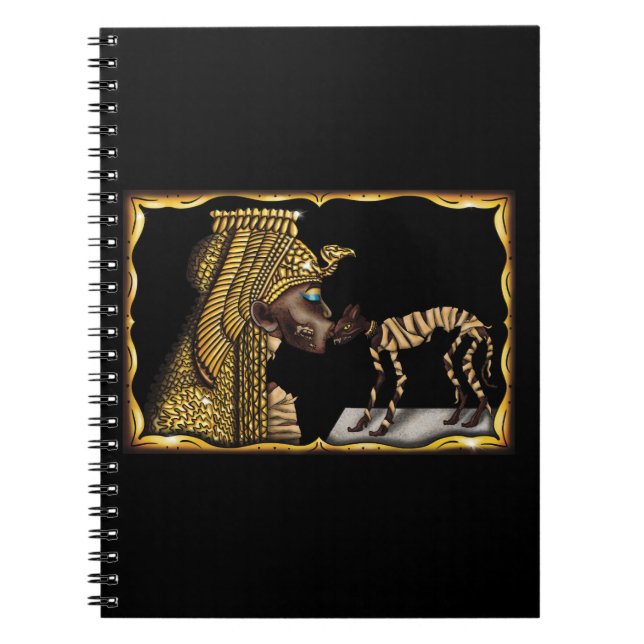 Cuaderno Mami egipcia Cleopatra, momia gata de Halloween (Frente)