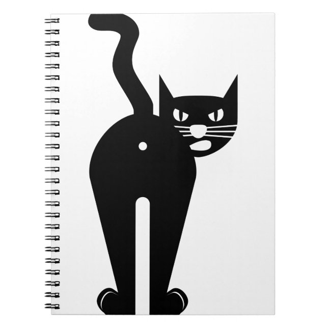 Cuaderno Mammal silhouette de gato animal (Frente)