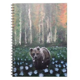 Cuaderno Mañana de otoño en un bosque de flores y flores de