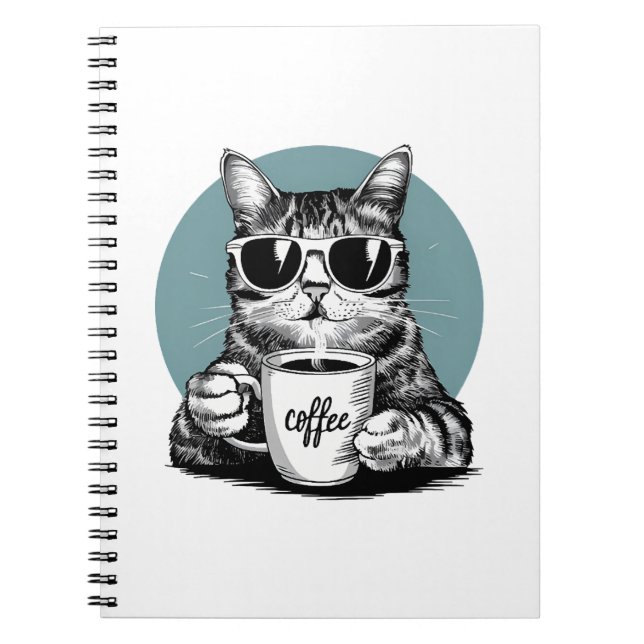 Cuaderno Mañanas de Gato Guay � Café, Gafas de Sol & Actitu (Frente)