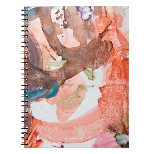 Cuaderno manchas de tinta sobre papel blanco abstracto, acr (Frente)