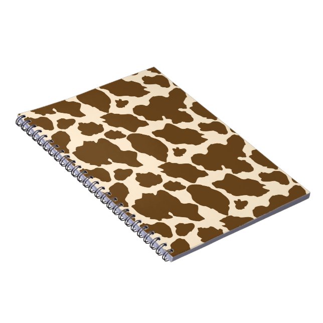 Cuaderno Manchas Marrones Estampado de Vaca Granjero Animal (Lado Derecho)
