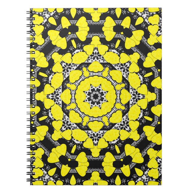 Cuaderno Mandala abstracta sin inconvenientes corazones ori (Frente)
