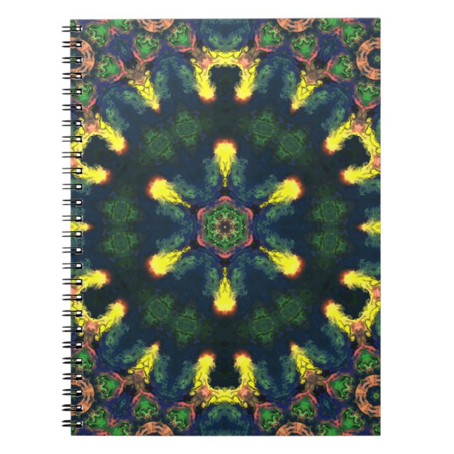 Cuaderno Mandala amarilla azul y verde (Frente)