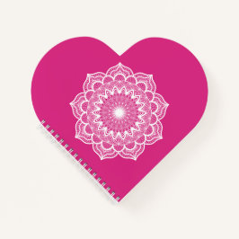 Cuaderno Mandala Blanco sobre Fondo Rosa