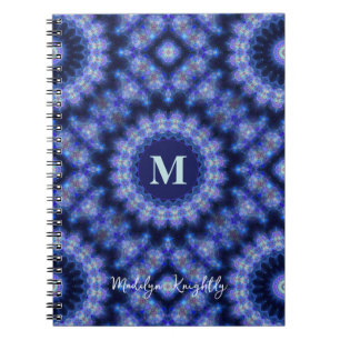 Cuaderno Mandala Blue Purple Monograma Nombre