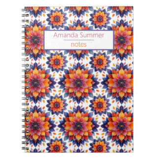 Cuaderno Mandala- Blüten- Muster- boho