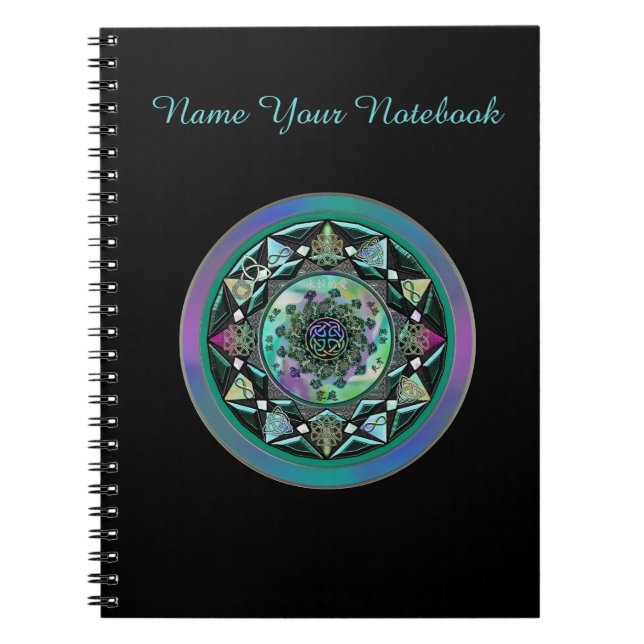 Cuaderno Mandala céltica personalizada con símbolos (Frente)