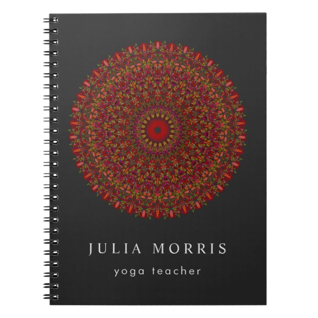 Cuaderno Mandala colorida de la flor (Frente)