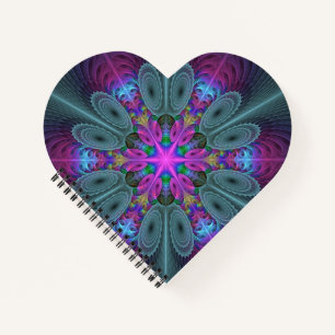 Cuaderno Mandalá Colorido Arte Fractal Impactante Caleidosc