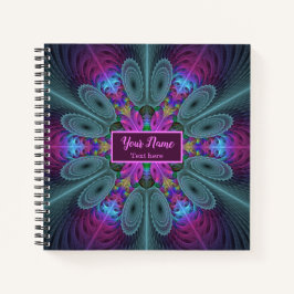 Cuaderno Mandala Colorido Arte Fractal Kaleidoscope Nombre 