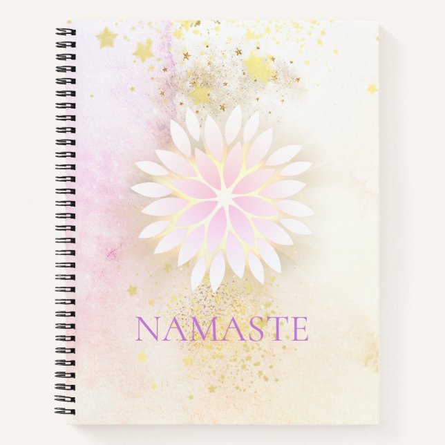 Cuaderno *~* Mandala Dahlia Pastel Lavender Peach AP2 (Anverso)