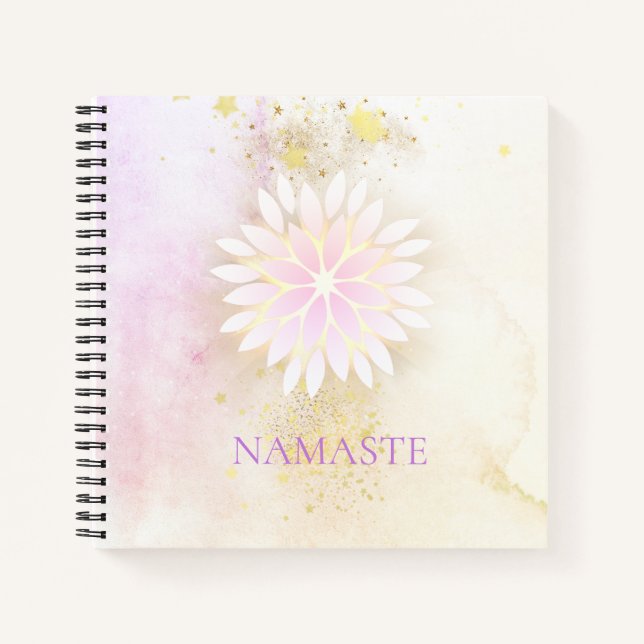 Cuaderno *~* Mandala Dalia Pastel Lavanda Melocotón AP2 (Anverso)
