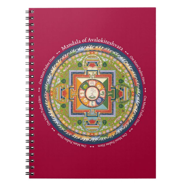 CUADERNO - mandala de Chenrezig con mantra (Frente)