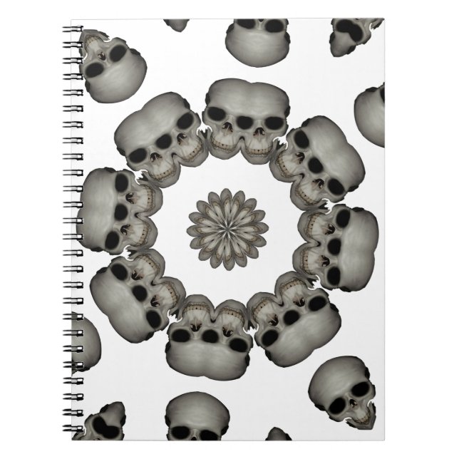 Cuaderno Mandalá de Cráneo Humano Espeluznante (Frente)