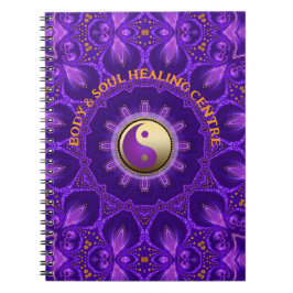Cuaderno Mandala de curación de energía rosada de oro púrpu