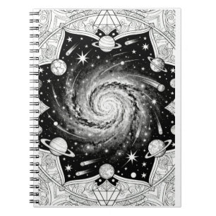 Cuaderno Mandala de Galaxia Celeste Arte Espacial Cósmico