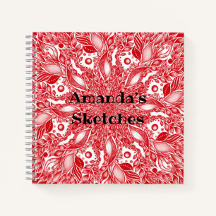 Cuaderno Mandala de hoja roja