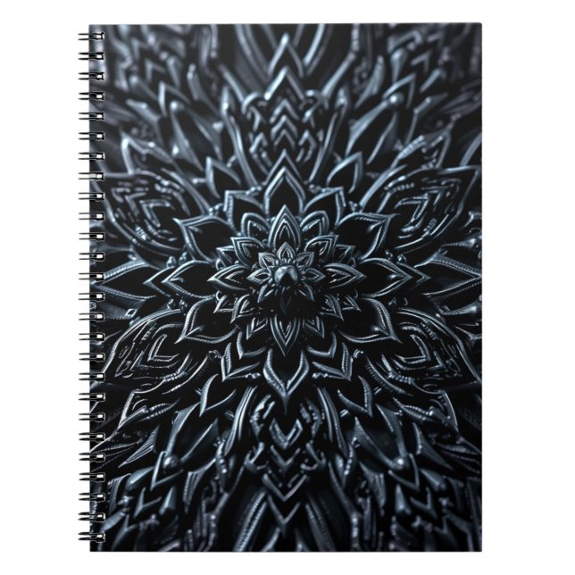 Cuaderno Mandala de metal oscuro (Frente)