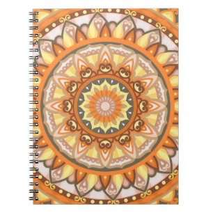 Cuaderno Mandalá de Otoño Acogedor Patrón Geométrico Boho