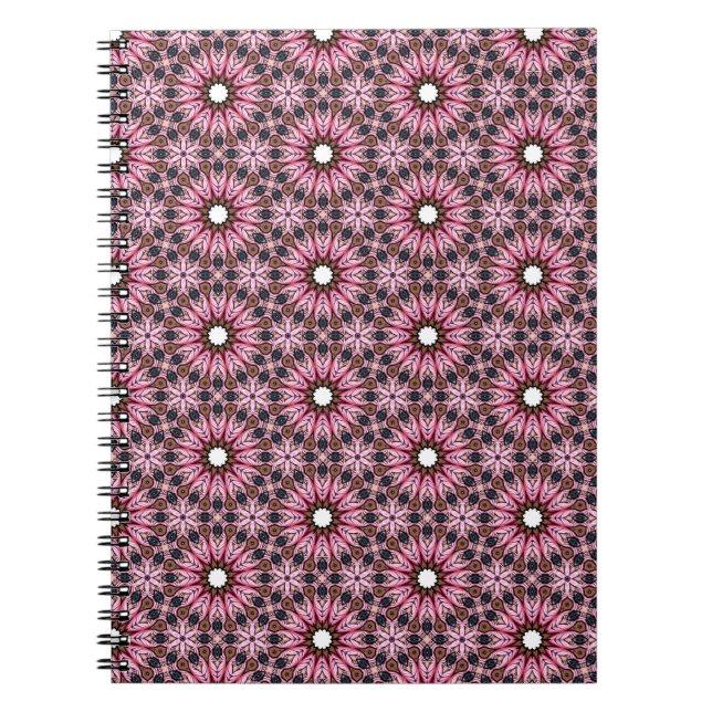 Cuaderno Mandalá de pluma rosa boho (Frente)