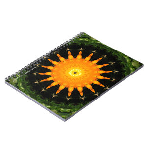 Cuaderno Mandalá de Sol Radiante Arte de Caleidoscopio