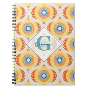 Cuaderno Mandala de verano retro-egean personalizada