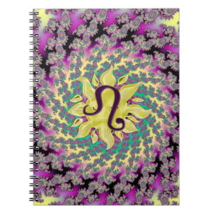 Cuaderno Mandala del fractal de Leo del Rótulo del zodiaco