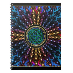 Cuaderno Mandala del fractal del resplandor solar con el