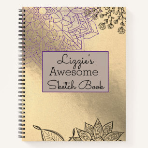 Cuaderno Mandala elegante en un bloc de notas de sketch de