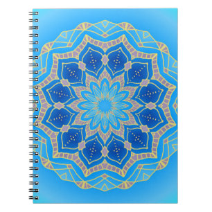 Cuaderno Mandala en azul eléctrico y turquesa