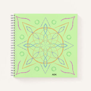 Cuaderno Mandala engastada a mano de múltiples colores