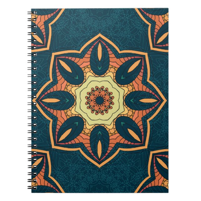 Cuaderno Mandala étnica: patrón de cosecha ininterrumpida (Frente)