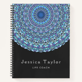 Cuaderno Mandala floral azul claro