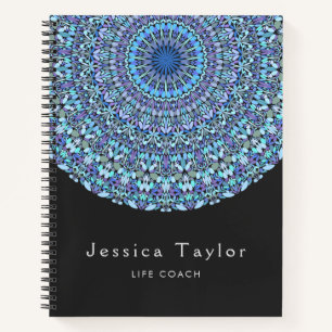 Cuaderno Mandala floral azul claro