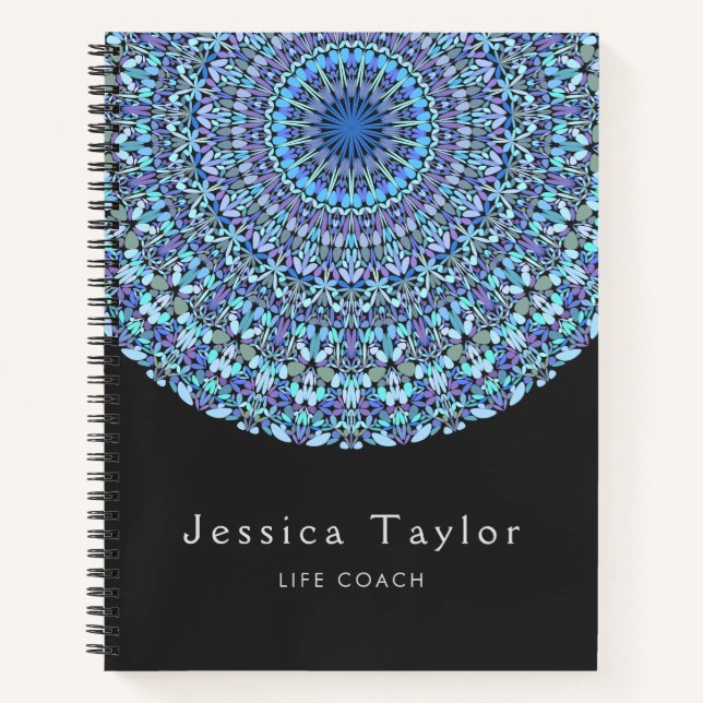 Cuaderno Mandala floral azul claro (Anverso)