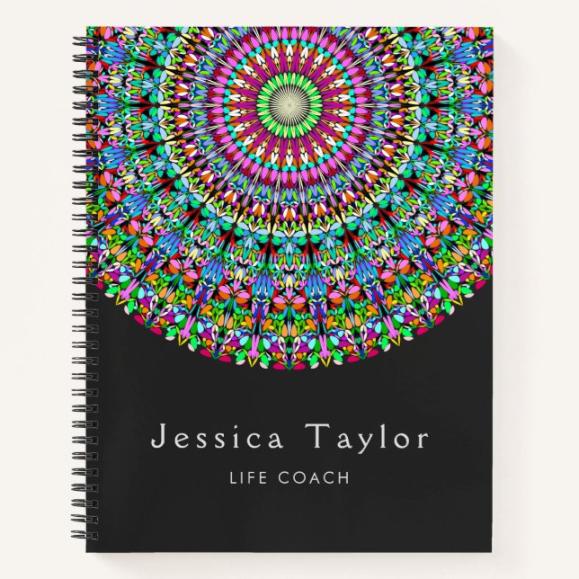 Cuaderno Mandala floral colorida (Anverso)