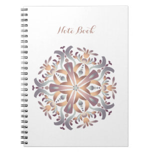 Cuaderno Mandala floral de color amarillo rojo