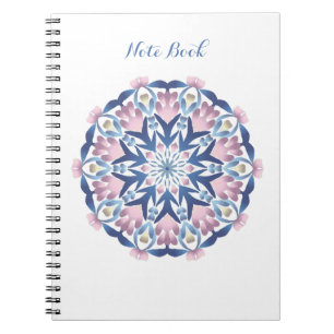 Cuaderno Mandala floral de color amarillo rojo