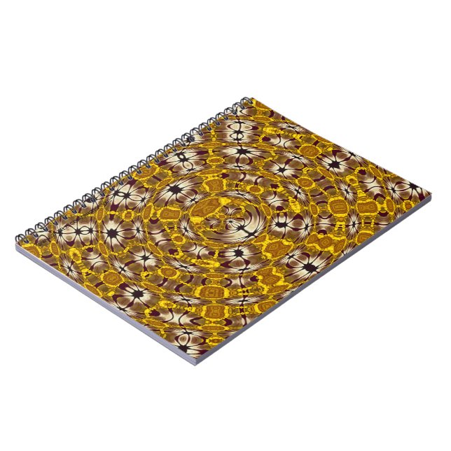 Cuaderno Mandalá Floral Dorado Patrón Boho (Lado Izquierdo)