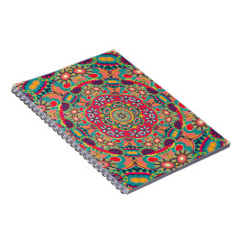 Cuaderno Mandala Floral Retro Psicodélico Hippie Millefiori