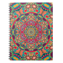 Cuaderno Mandala Floral Retro Psicodélico Hippie Millefiori