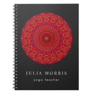 Cuaderno Mandala floral roja