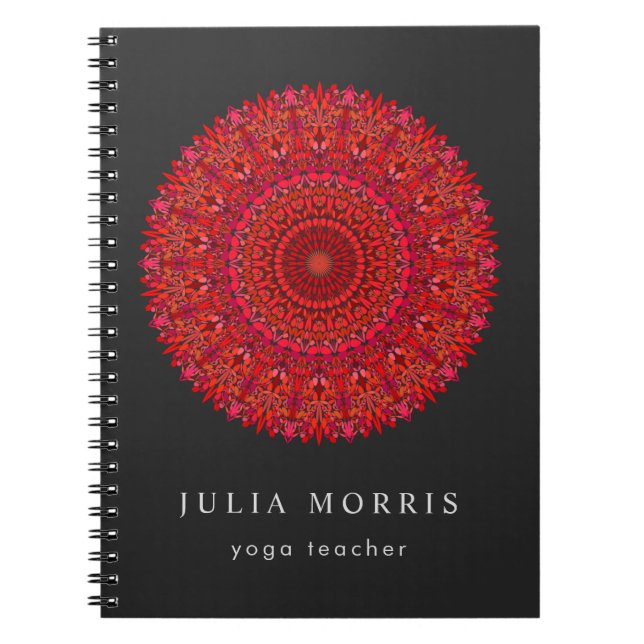 Cuaderno Mandala floral roja (Frente)