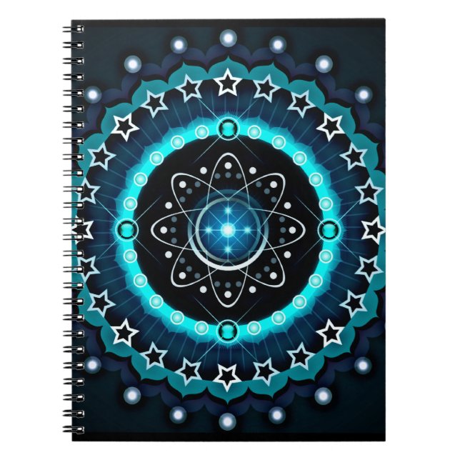 Cuaderno Mandala Kaleidoscope con fondo negro (Frente)