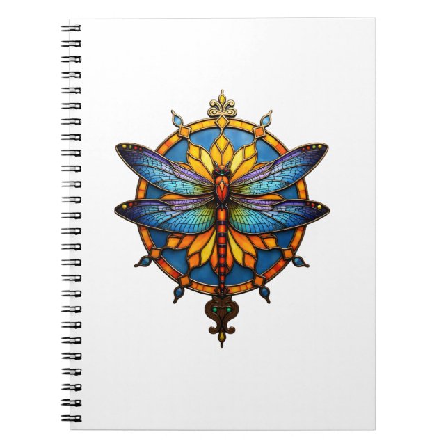 Cuaderno Mandalá Libélula Luminosa Geometría Sagrada Espiri (Frente)
