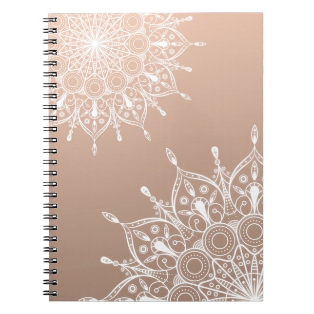 Cuaderno Mándala marrón dorado (Frente)