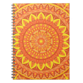 Cuaderno Mandalá Naranja Creativo Boho Geométrico Vibrante
