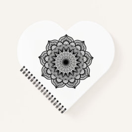 Cuaderno Mandalá Negro sobre Fondo Blanco