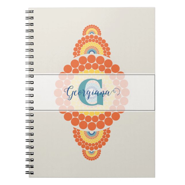Cuaderno Mandala ornamental de verano de verano del océano  (Frente)